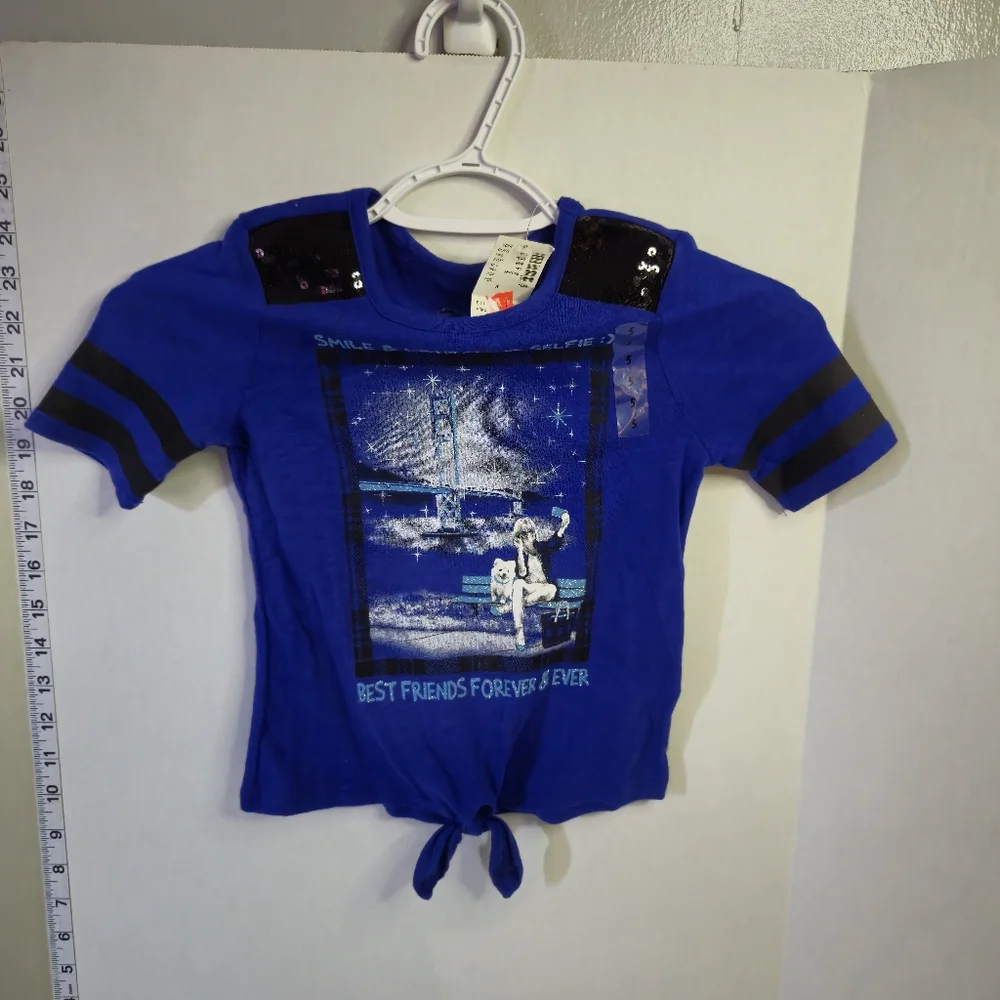 JUSTICE BRAND GIRLS SHIRT SIZE 5 BLUE‎